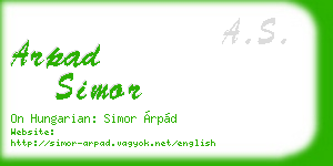 arpad simor business card